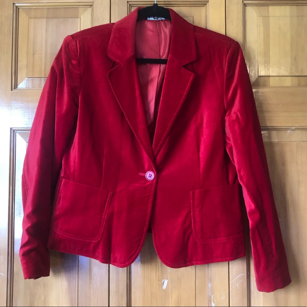 Red Velvet Blazer from Briggs New York